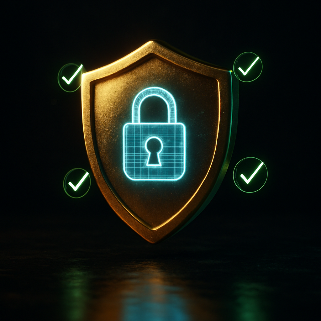 Digital security shield representing the thorough vetting process for new online casinos in South Africa